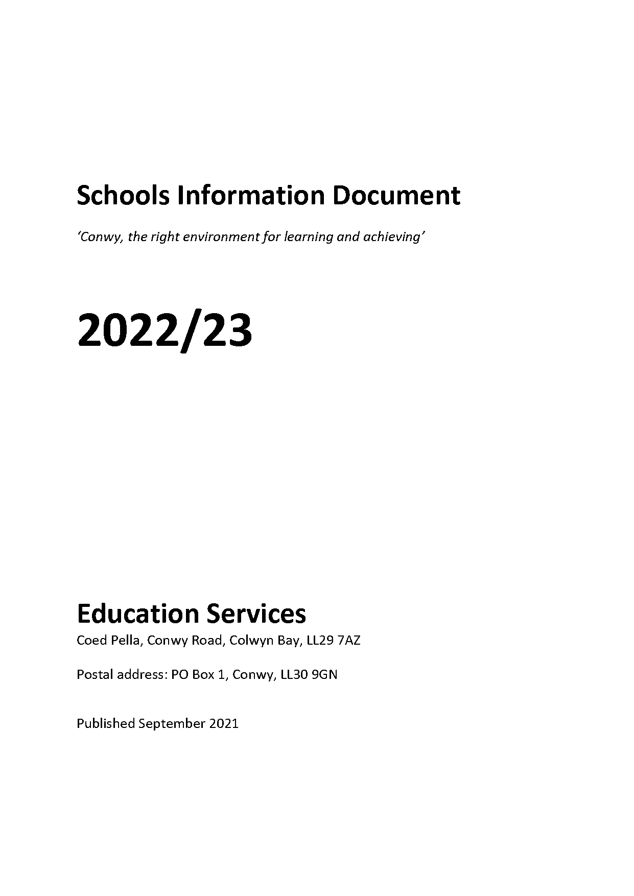 conwy schools term dates